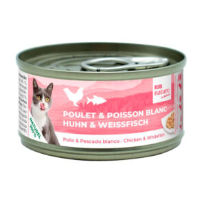 BUBIMEX BUBI NATURE POLLO Y PESCADO BLANCO 70gr LATA PARA GATOS