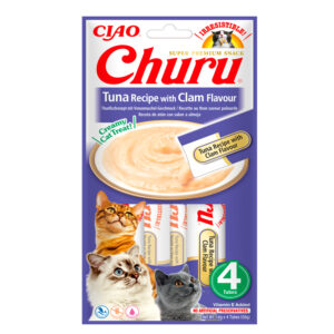 CIAO CHURU RECETA DE ATÚN CON SABOR A ALMEJA 4x14gr