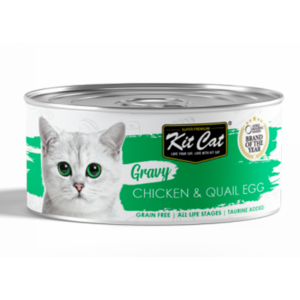 KIT CAT GRAVY POLLO CON HUEVOS DE CODORNIZ 70gr LATA PARA GATOS