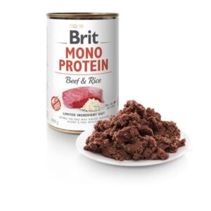 BRIT MONO PROTEIN TERNERA CON ARROZ 400gr LATA PARA PERROS