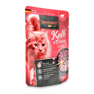 LEONARDO TERNERA CON LEGUMBRES 85gr SOBRE PARA GATOS