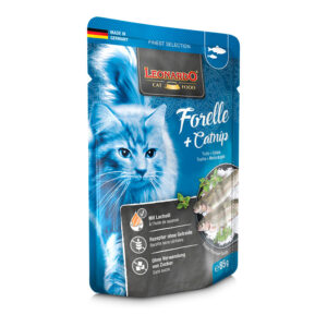 LEONARDO TRUCHA CON MENTA 85gr SOBRE PARA GATOS
