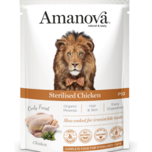 AMANOVA STERILISED POLLO 85gr (VENTA SÓLO EN TIENDA) SOBRE PARA GATOS