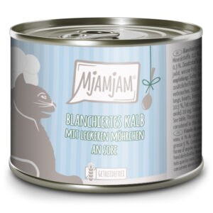 MJAMJAM AÑOJO ESCALDADO CON ZANAHORIA EN SALSA 185gr LATA PARA GATOS