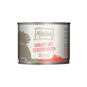 MJAMJAM 99% TERNERA, HIGADO DE POLLO, CORAZONES DE TERNERA Y POLLO 200gr LATA PARA GATOS