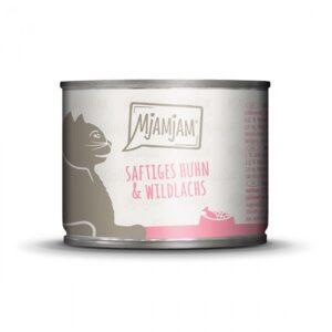 MJAMJAM POLLO Y SALMÓN SALVAJE 200gr LATA PARA GATOS