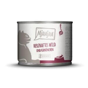MJAMJAM CARNE DE CAZA, CONEJO Y ARÁNDANOS 200gr LATA PARA GATOS