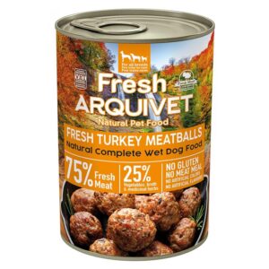 ARQUIVET FRESH TURKEY MEATBALLS – ALBÓNDIGAS CON PAVO, BRÓCOLI Y CALABAZA 400gr LATA PARA PERROS