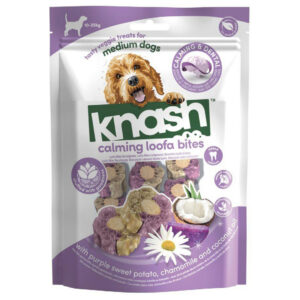 KNASH SNACK CALMING & DENTAL BONIATO MORADO, MANZANILLA Y ACEITE DE COCO 100gr