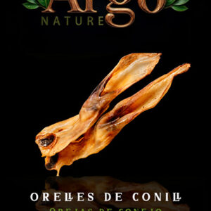 SNACKS ARGO NATURE OREJAS DE CONEJO SIN PELO PARA PERROS 100gr aprox.