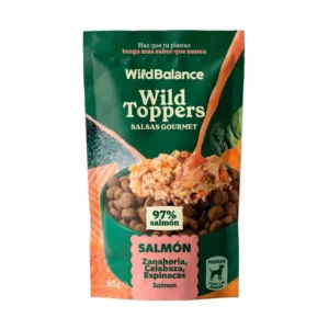 WILD BALANCE WILD TOPPERS SALSAS GOURMET SALMÓN CON ZANAHORIA, CALABAZA Y ESPINACAS 85gr PARA PERROS