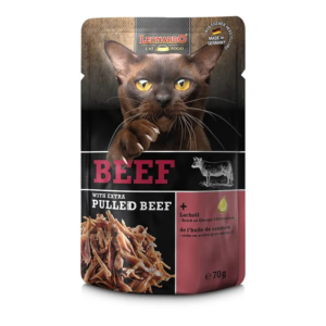 LEONARDO TERNERA CON CARNE DE TERNERA DESMENUZADA 70gr SOBRE PARA GATOS